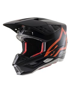 Casco motocross Alpinestars Supertech M5 Compass Naranja fluor| Negro M